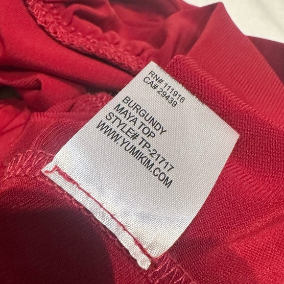 Revolve x Yumi Kim Burgundy Red Maya Peplum Off Shoulder Top Large - Picture 14 of 15